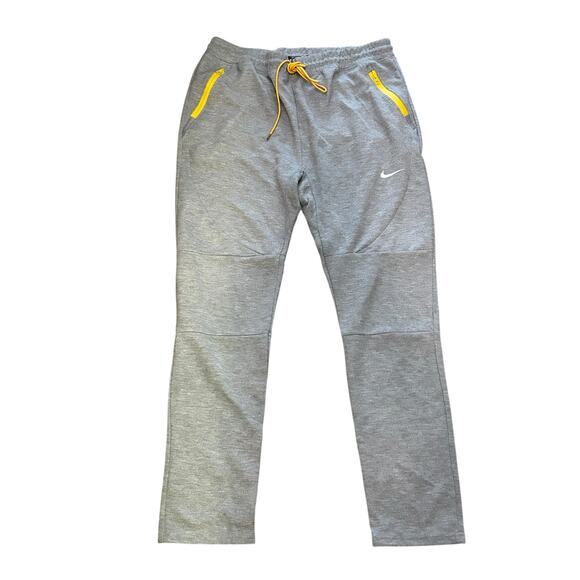 Nike Men’s XXL Atomic Fleece Joggers Gray w/ Yellow Zipper Pockets/Ankles - Picture 1 of 5